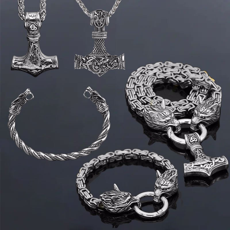 Five-Piece Viking Hammer Jewellery Set - alternate view 2