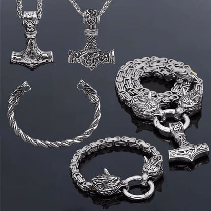 Five-Piece Viking Hammer Jewellery Set - alternate view 2