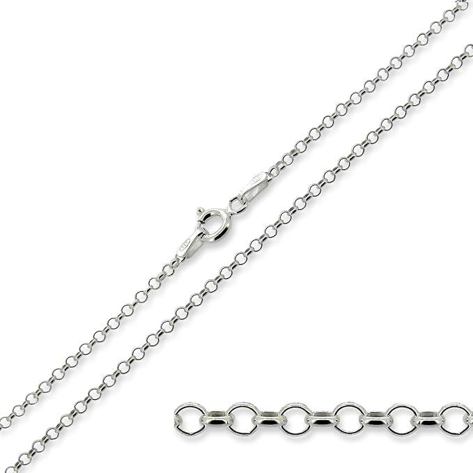 Belcher Chain Necklace Sterling Silver mm with 2 mm - product gallery image 3