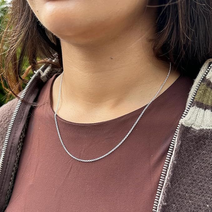 Belcher Chain Necklace Sterling Silver mm with 2 mm - product gallery image 4
