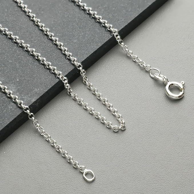 Belcher Chain Necklace Sterling Silver mm with 2 mm - product gallery image 7