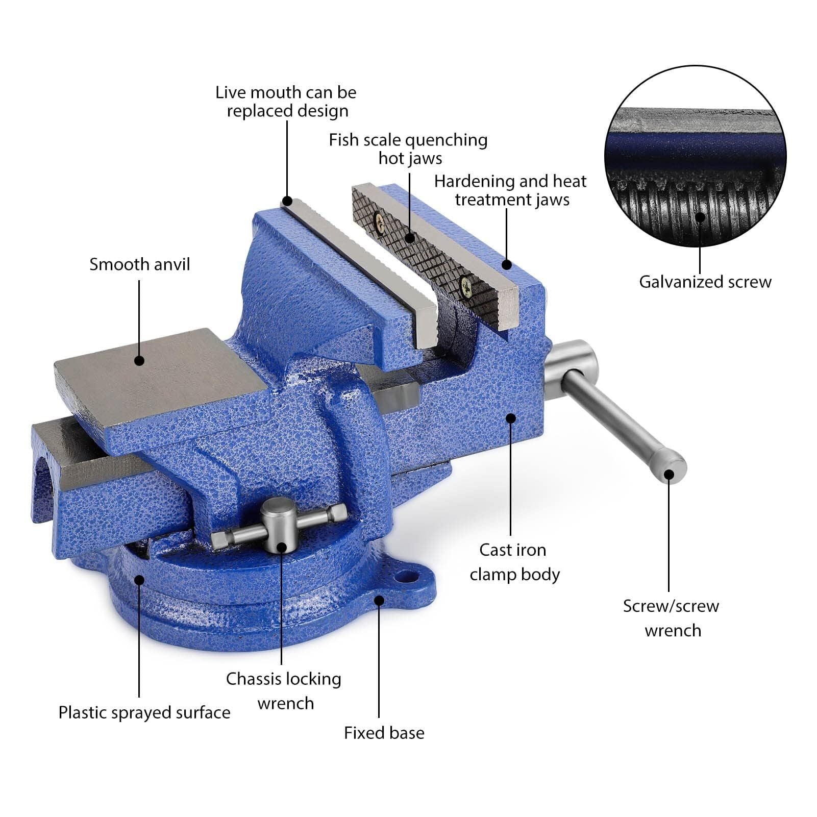 Bench Vice with 125mm, Inch Heavy Duty Cast Iron Degree - product gallery image 19