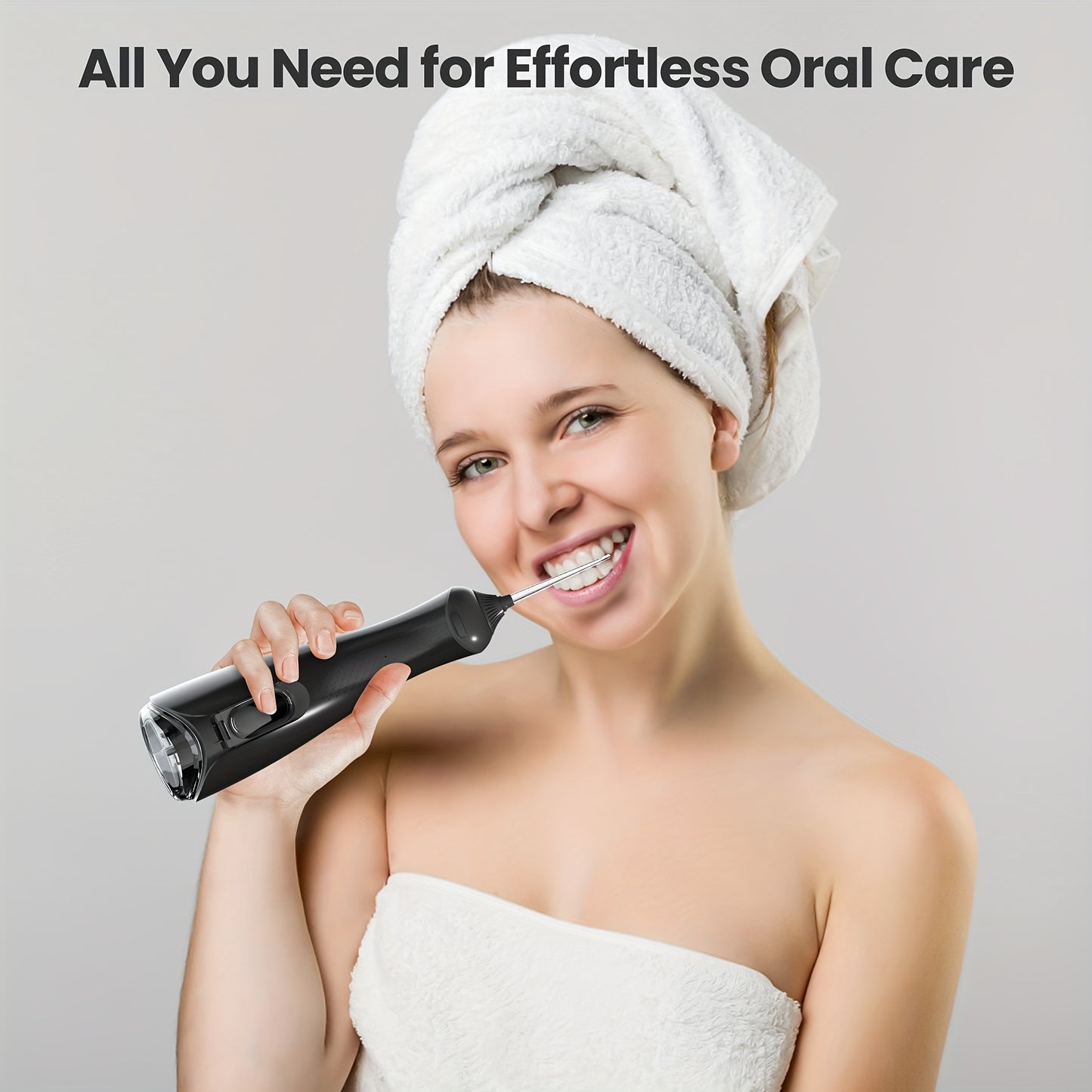 Water Flosser for Teeth Cleaning And Flossing, 5 Modes Rechargeable Cordless Oral Irrigator 350Ml Water Tank Teeth Cleaner, Portable Electric Dental Flossers for Home And Travel, Black/White