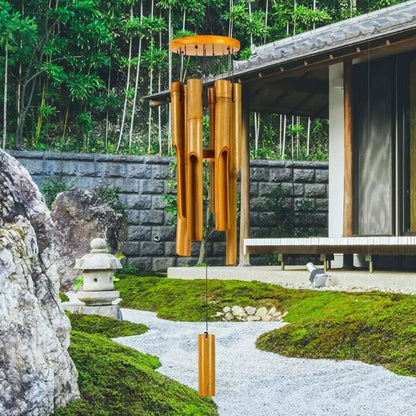 76.2cm Bamboo Wind Chime with Bamboo Tubes & Soothing Sound - Zen Garden Wind Chimes Suitable for Home,, Balcony, Studio Decor - Outdoor/ Wind Chimes for and Meditation Spaces