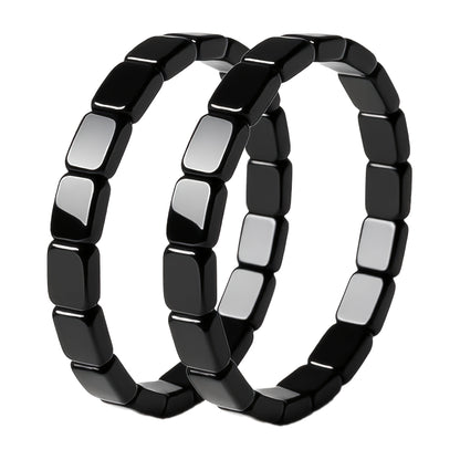 Men'S Hematite Bracelet, Regain Your Edge And Confidence Natural Hematite Stone Bead Stretch Bracelet Inspirational Gift Jewelry