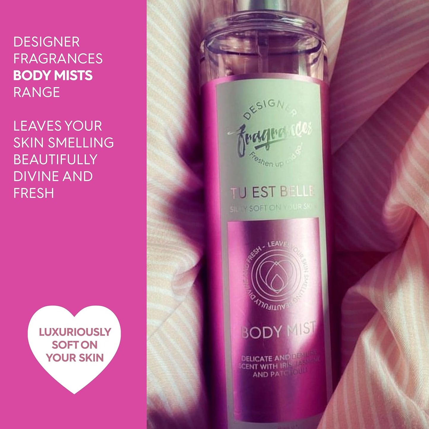 Designer Fragrances 3 Pack Tu Est Belle Bundle - Women'S Feminine Body Wash, Deodorant Body Sprays & Mist Sprays - For Instant Freshness, Silky Soft, Beautifully Smelling Fresh Skin, Revitalizing