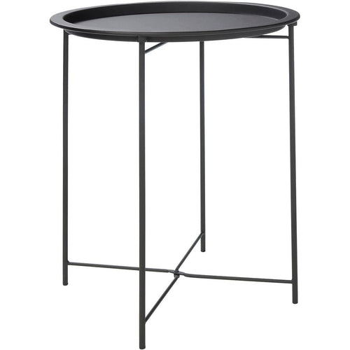 Trendi® Round/Metal Folding/Side Table Tray Top Light/Portable/Coffee/Night Stand