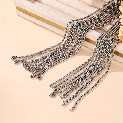 10pcs 316 Stainless Steel Necklaces, Made of Non-Fading Jewelry Material, Suitable for Matching Additions, 2.5Mm in Thickness And 60Cm in Length
