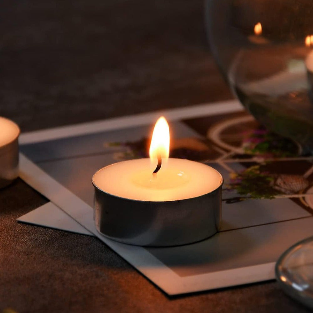 99 Packs Of 8-Hour Burning Tealight Candles, Unscented White Long-Lasting Wick Candles, Suitable for Holiday Decorations, Parties, And Home Decorations Graduation Season Gifts