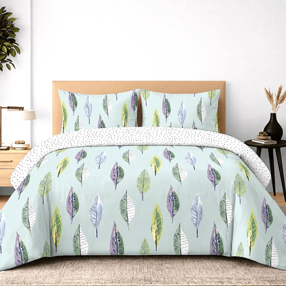 3pcs Flynn Duck Egg Duvet Cover Set | Reversible Duvet Quilt Set | Includes 2 Pillowcases | Soft Poly-Cotton Quilt Cover 48% Cotton / 52% Polyester | Breathable, Wrinkle Resistant & Machine Washable | Available in Single, Double, King & Super King Sizes |
