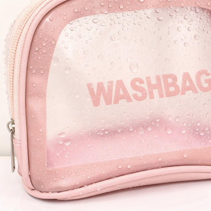 LIVHOME 4pcs Clear Toiletry Bags, Waterproof PVC Travel Makeup Bags, Transparent Wash Bags for Women and Girls, Multi-Sized Closet Organizer for Toiletries, Cosmetics, and Wardrobe Storage