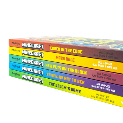 Minecraft Stonesword Saga Series 5 Books Collection Set (Minecraft: Crack in the Code!, Minecraft: Mobs Rule!, Minecraft: New Pets On The Block, To Bee Or Not to Bee! & The Golem'S Game)