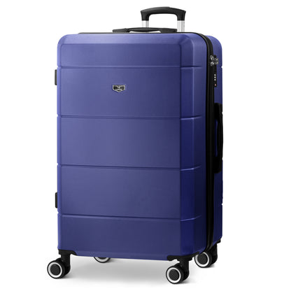 LUGG - Jetset 75x49x29cm Large Suitcase – Lightweight Hard Shell Luggage with TSA Lock – Water-Resistant ABS Spinner Suitcase – 4 Wheels Travel Bag- Midnight Blue (28 inch)