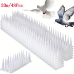 Bird Deterrent with 10m, 20m, Wood, Anti-Bird Spikes Walls Fences 10m or - Transparent Color, 20m/48Pcs option