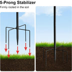 Bird Feeder Poles & Stand with Adjustable Height, 196cm, Metal - product gallery image 4