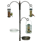 Bird Feeding Station with Wood, 1, Garden Brackets, Water Dish Mesh Dish