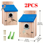Bird Houses & Nesting Boxe with Metal, 2 Pack, 2Pcs, Wooden House Cedar Box Metal Guard - product gallery image 9