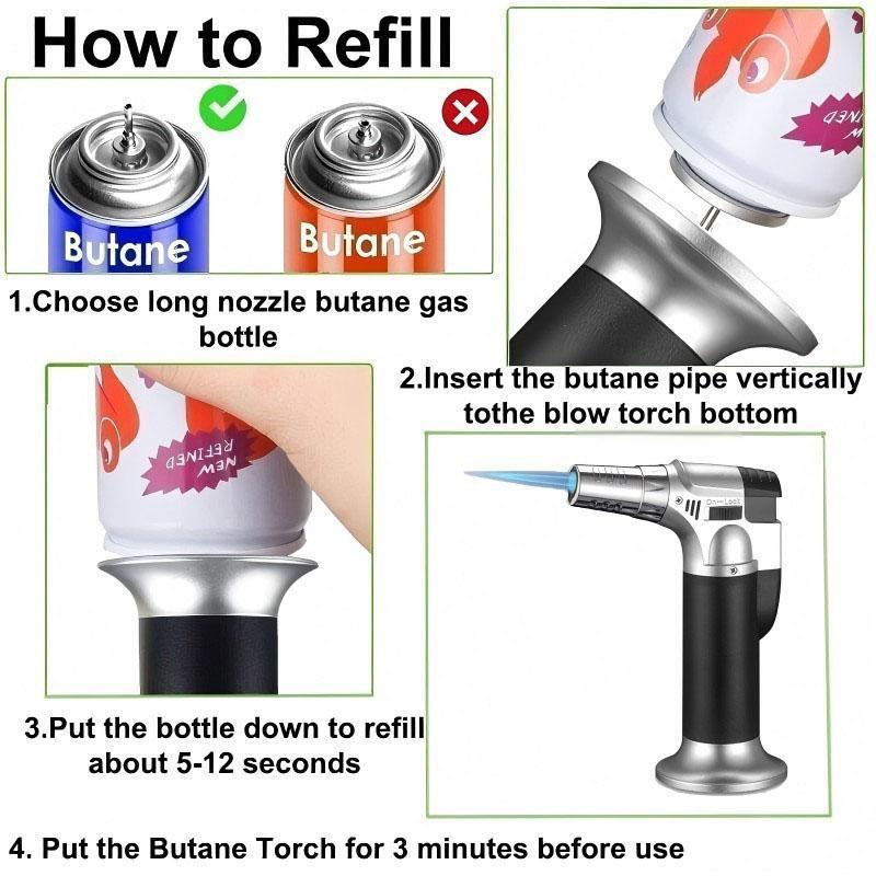 Blow Torches & Heat Gun with 1Pcs, Portable Butane Torch 1300°C Adjustable Flame - product gallery image 7