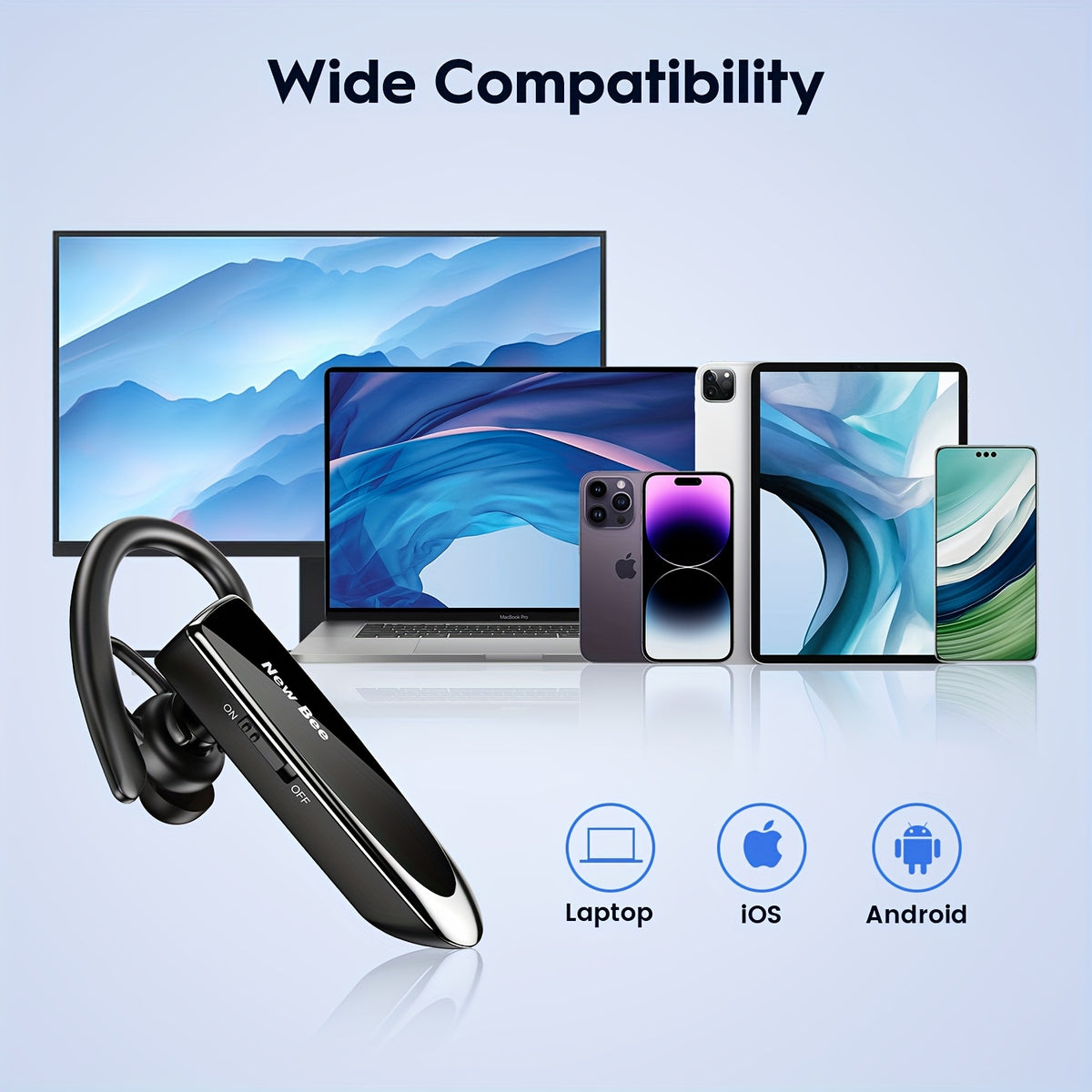 Bluetooth Headset with Wireless, Bee B41 Single-Ear Wireless Noise Cancelling - product gallery image 11