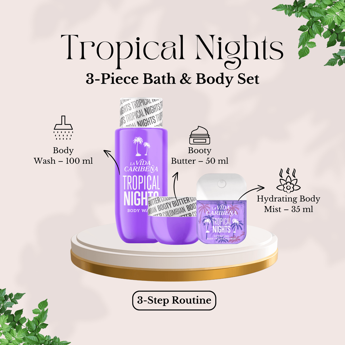 Body Care Gift Set with La Vida Caribeña 3-Piece Women Tropical - product gallery image 8