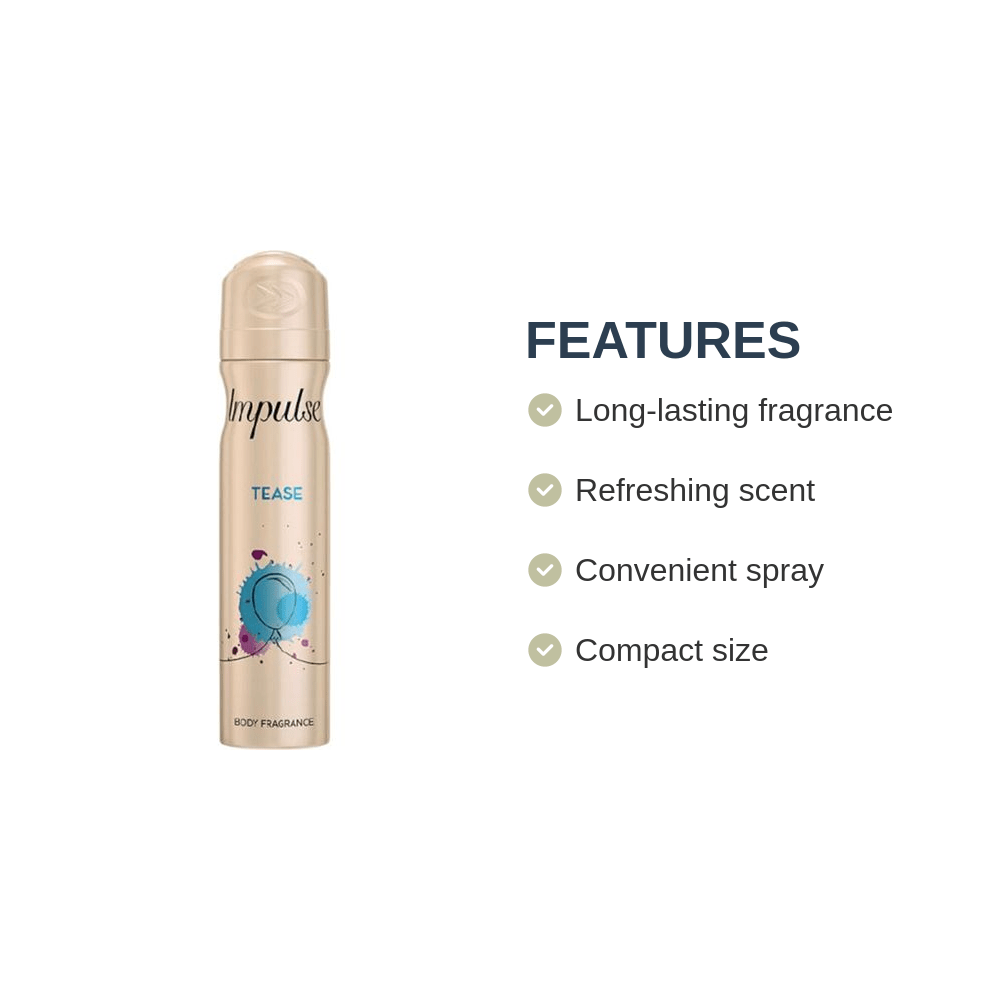 Body Spray Impulse Tease Sweet Fruity Floral Women's with 75ml - product gallery image 5