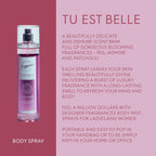 Body Spray Tu Est Belle Women Iris Jasmine with 3 Pack - product gallery image 2