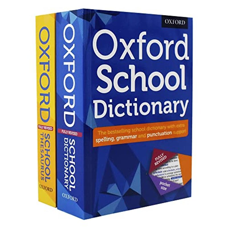 Book Collection Oxford School Dictionary Thesaurus Books with 2 Books