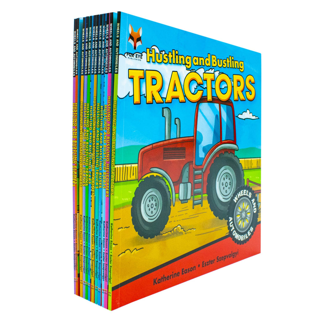 Book Collection Vehicles Machines Books Kids Boats, Cars with 12 Books