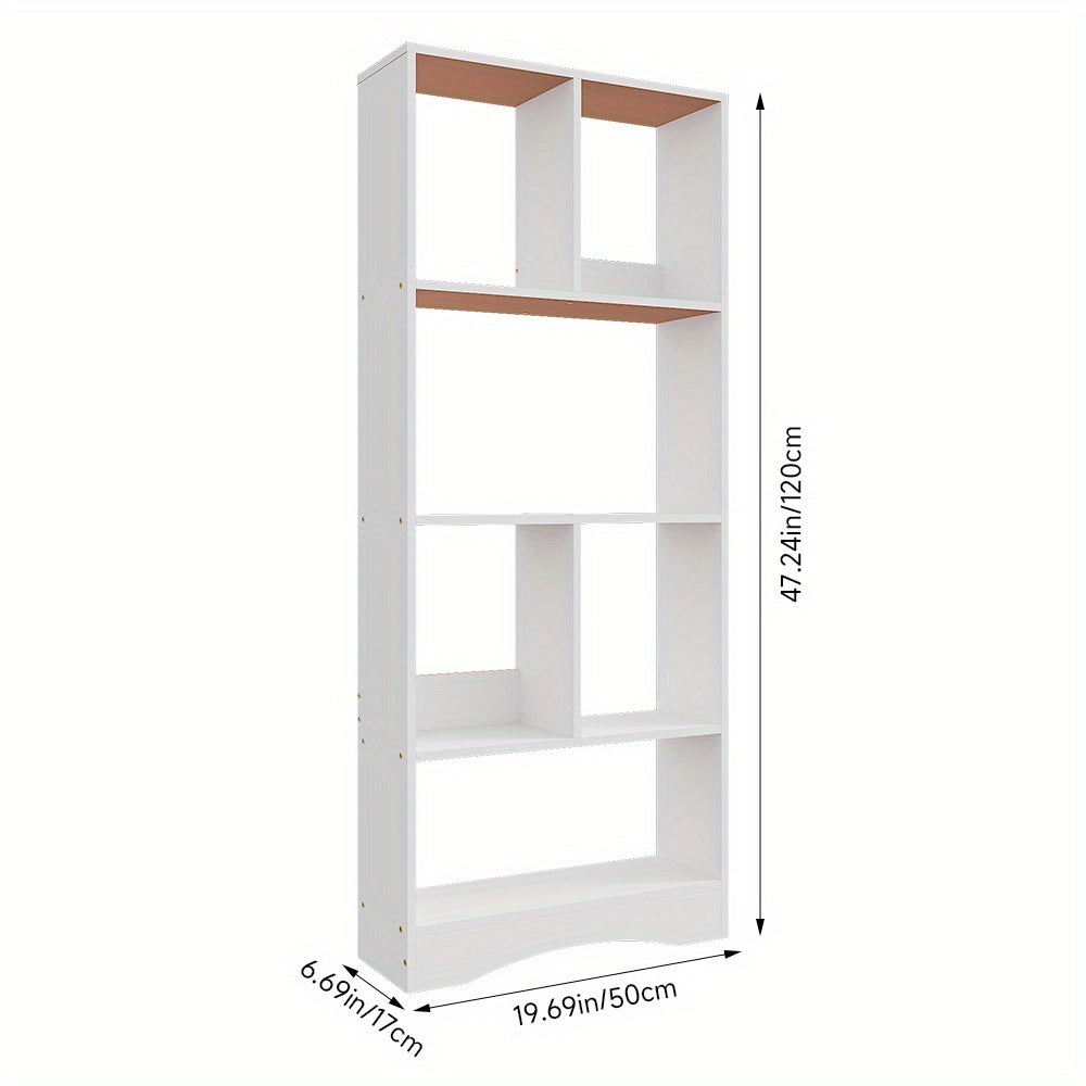 Bookcase 4-Tier White Wooden Freestanding Bookshelf with Easy Assembly, W50*D17*H120cm - product gallery image 10