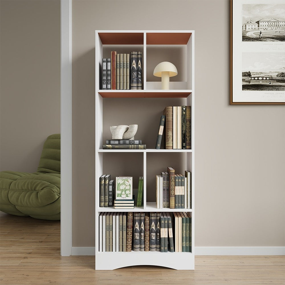 Bookcase 4-Tier White Wooden Freestanding Bookshelf with Easy Assembly, W50*D17*H120cm - product gallery image 3