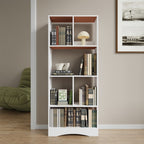 Bookcase 4-Tier White Wooden Freestanding Bookshelf with Easy Assembly, W50*D17*H120cm - product gallery image 3