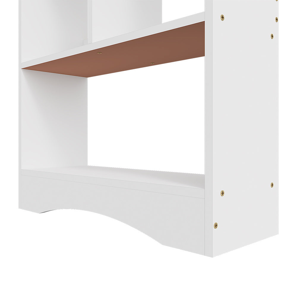 Bookcase 4-Tier White Wooden Freestanding Bookshelf with Easy Assembly, W50*D17*H120cm - product gallery image 9