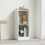 Bookcases & Shelving Unit Tall Skinny Wooden Bookcase Cube Shelves with Space-Saving - product gallery image 13