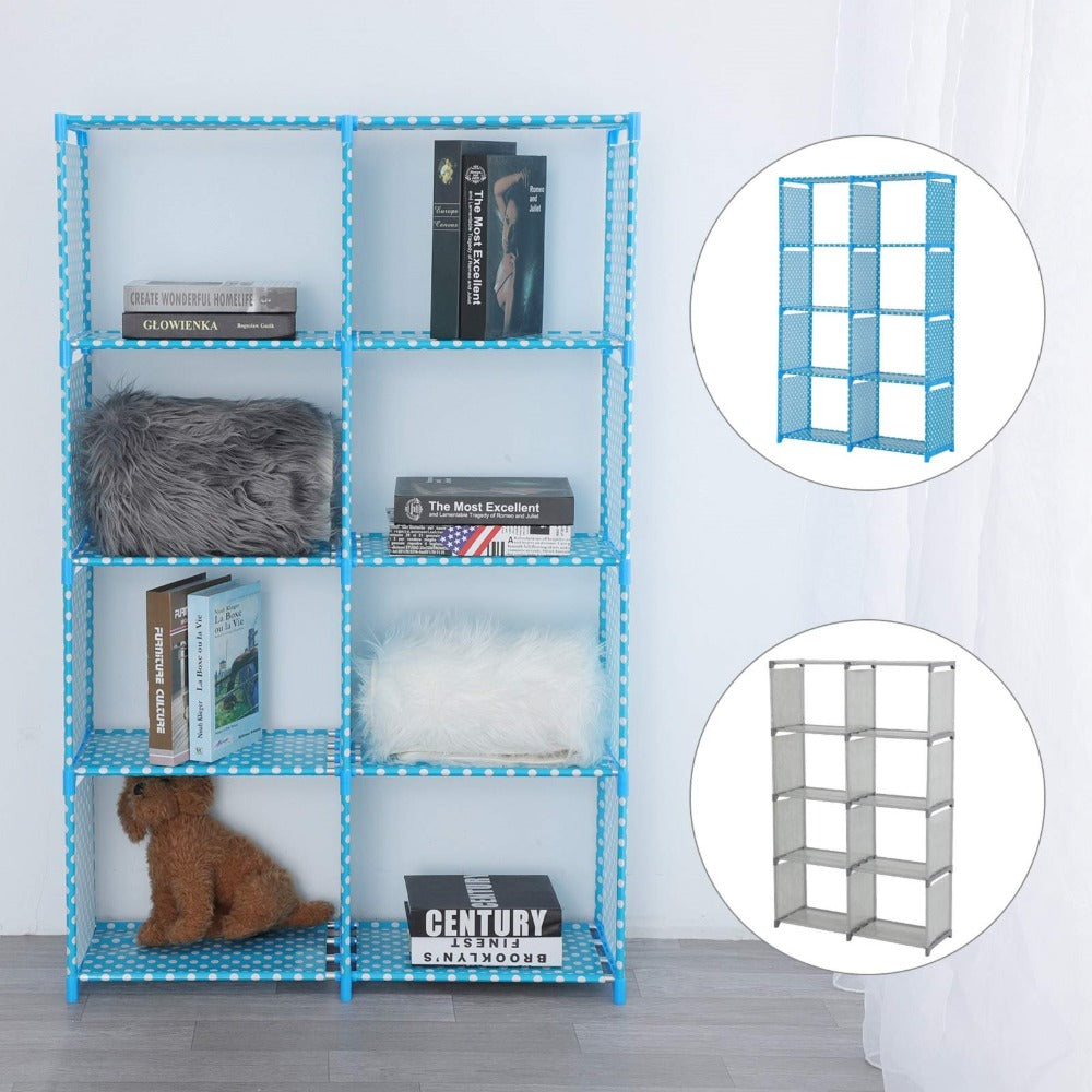 Bookcases & Shelving Unit Tier Bookshelf 80x30x125cm Modern Metal Frame - Blue option