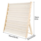 Bookshelf 7-Tier Fabric Deep Pockets Wood Frame with Space-Saving, Easy Assembly - product gallery image 9