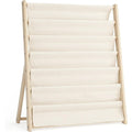 Bookshelf 7-Tier Fabric Deep Pockets Wood Frame with Space-Saving, Easy Assembly
