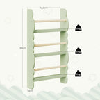 Bookshelve Green Cubby Bookshelf Ledge Freestanding Pine - product gallery image 5