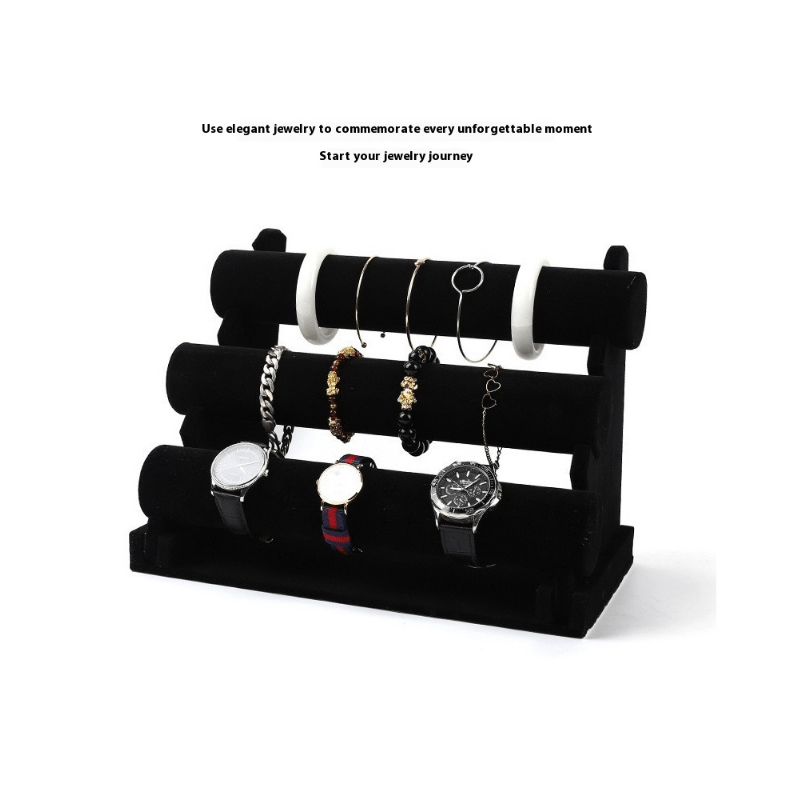 Bracelet 3-Tier Velvet Jewellery Organiser Stand Watch with Space-Saving - product gallery image 3