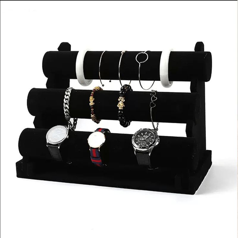 Bracelet 3-Tier Velvet Jewellery Organiser Stand Watch with Space-Saving - product gallery image 6