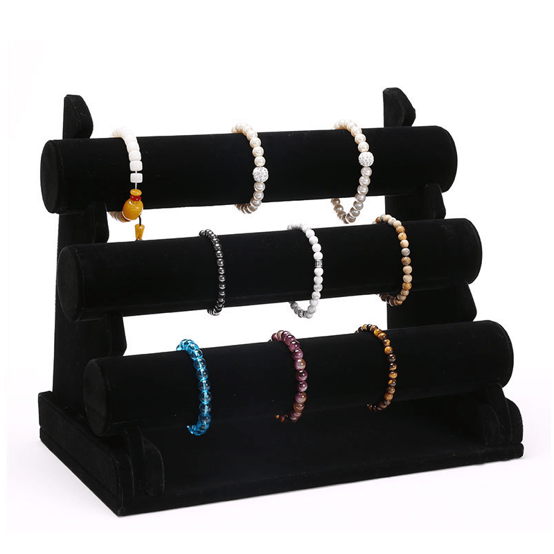 Bracelet 3-Tier Velvet Jewellery Organiser Stand Watch with Space-Saving - product gallery image 7