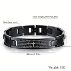Bracelet Bible Cross Stainless Steel Laser Engraved with Waterproof - product gallery image 2