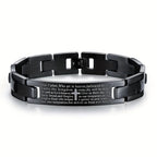 Bracelet Bible Cross Stainless Steel Laser Engraved with Waterproof