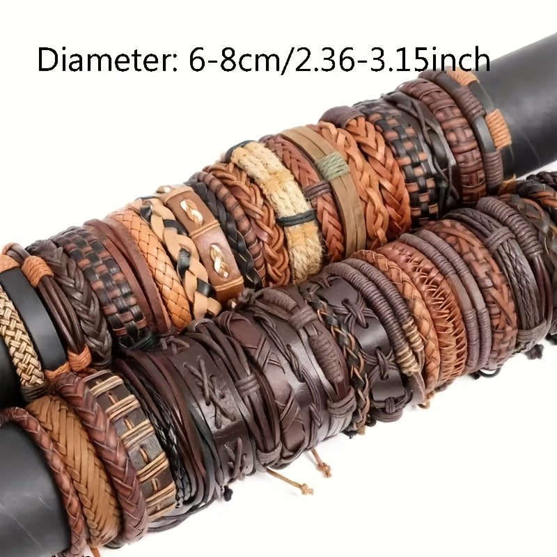 Bracelet Bohemian Faux Leather Bracelets Pieces with 20 Pieces - product gallery image 2