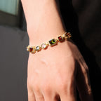 Bracelet Colourful Gemstone Chain Hip Hop Western with 10mm - product gallery image 2