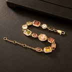 Bracelet Colourful Gemstone Chain Hip Hop Western with 10mm - product gallery image 4