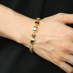 Bracelet Colourful Gemstone Chain Hip Hop Western with 10mm - product gallery image 5