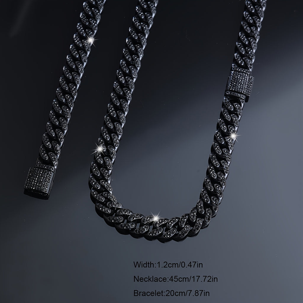 Bracelet Cuban Chain Necklace Two Colours for layering and statement styling - product gallery image 7