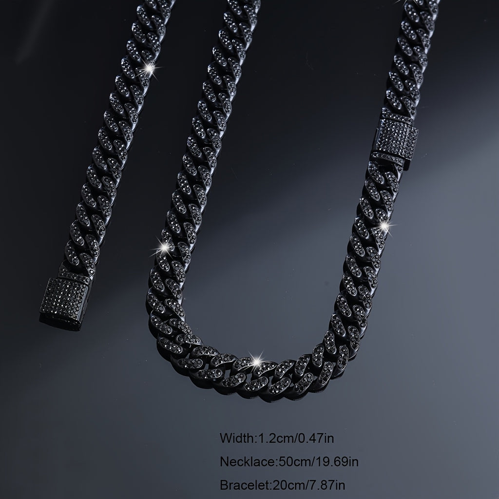 Bracelet Cuban Chain Necklace Two Colours for layering and statement styling - product gallery image 8