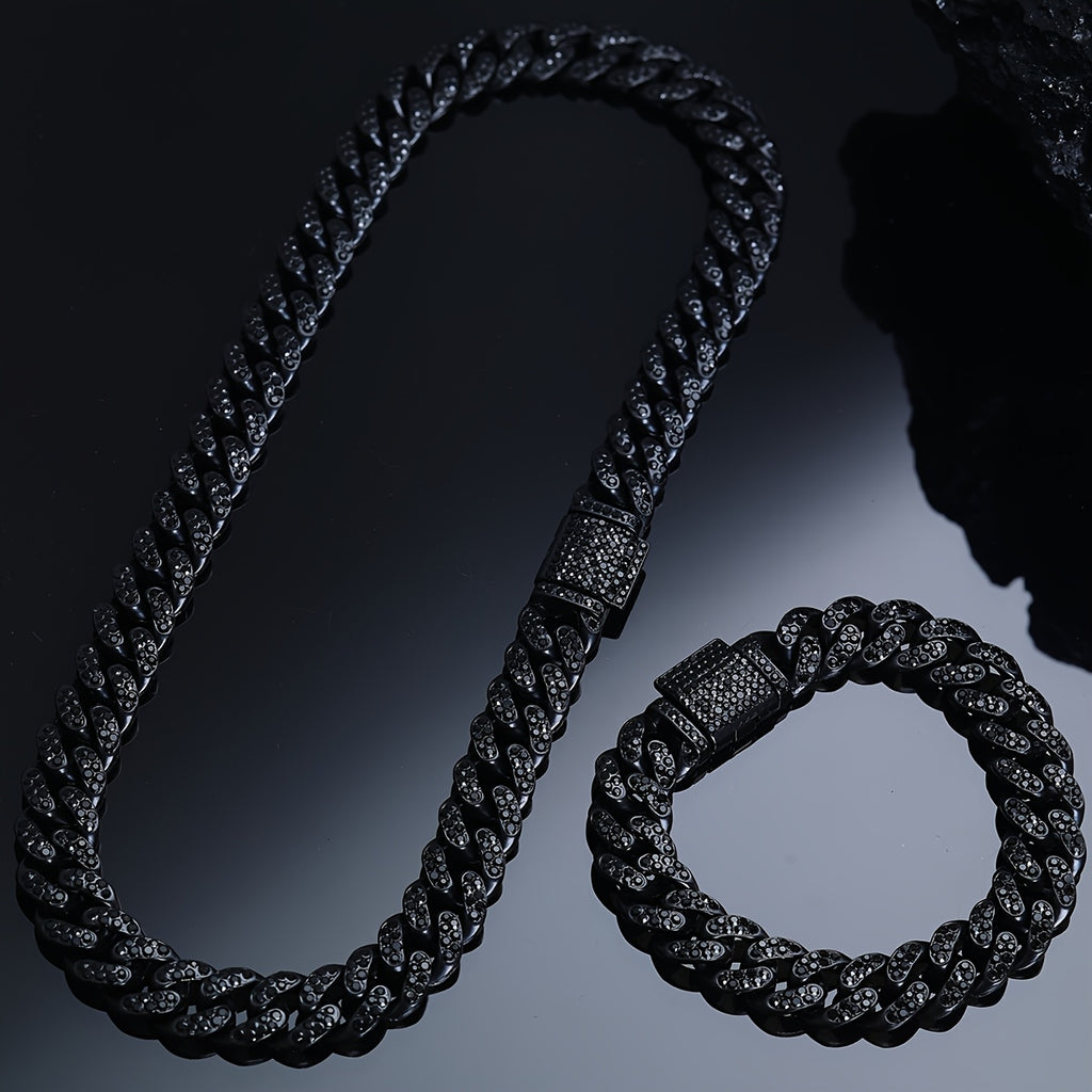 Bracelet Cuban Chain Necklace Two Colours for layering and statement styling
