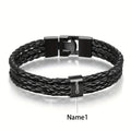 Bracelet Custom Engraved Name Stainless Steel Beaded - 1 Name option